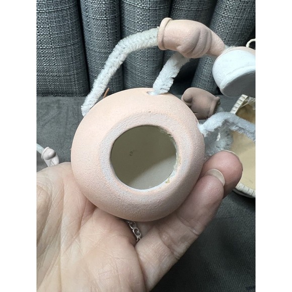 VTG Anthropomorphic Ceramic Egg Pink Shelf Sitter Figures Sleepy Happy Basket - Picture 11 of 16